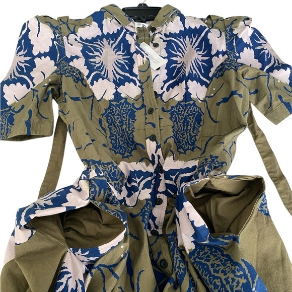 Making The Cut Gary Self Tie Dress Faded Army Royal Blue NWT Size XS - Picture 9 of 11